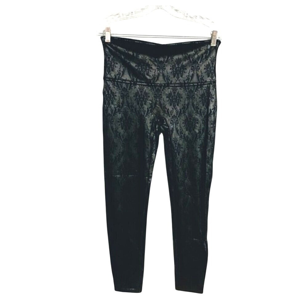 Spanx Faux Leather Brocade Leggings size XS 20261R - Picture 4 of 6